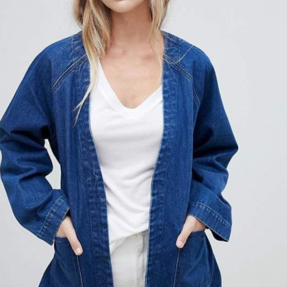 Weekday Denim Kimono Jacket - Size Small